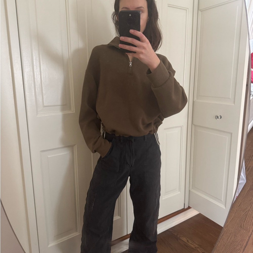 Varley Sian Cropped Half-Zip Sweat